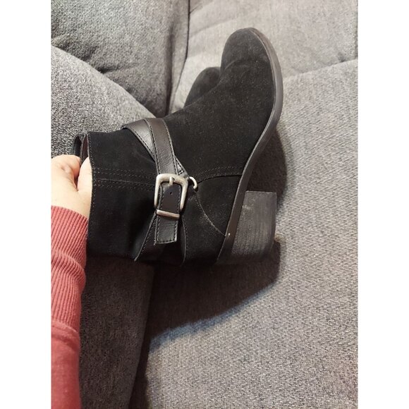 Bjorndal Karla Black Suede Leather Ankle Boots Anti-slip Zip Woman's Size 8.5 - Picture 3 of 11